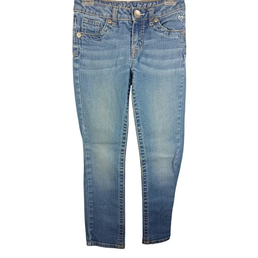 Justice Light Blue Girls' Jeans - Faded Denim